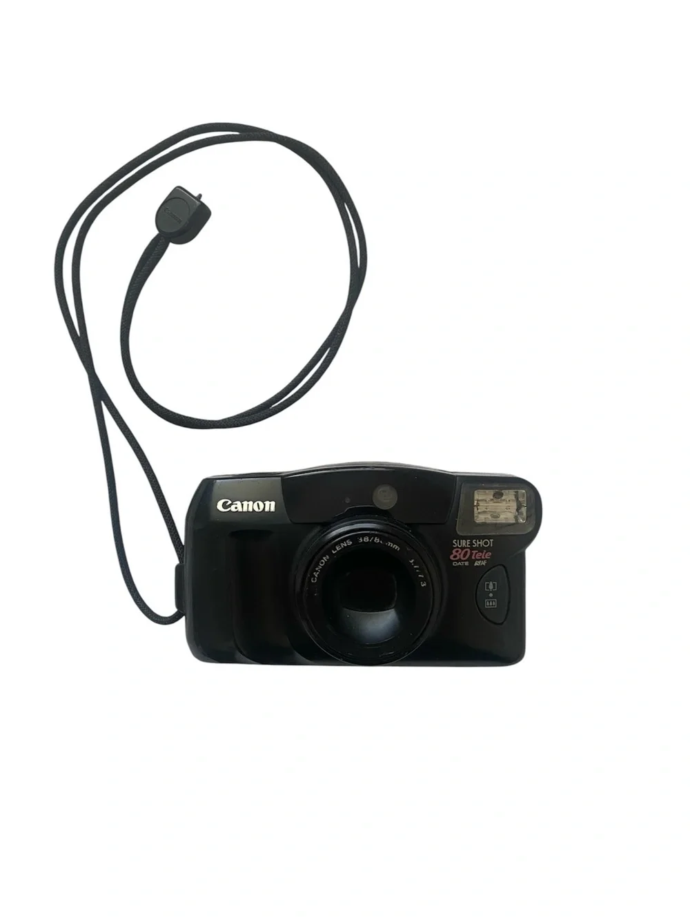 Canon Black Sure Shot 80 Tele Point-and-Shoot 35 mm Camera-Battery Tested